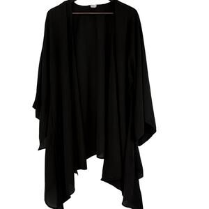 Black Sheer Kimono Beach Cover Up Womens L XL